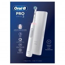 Электрическая зубная щетка Oral-B Braun Pro 3 White + футляр 3 режима и датчик давления