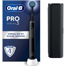Электрическая зубная щетка Oral-B Braun Pro 3 Black + футляр 3 режима и датчик давления