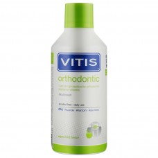 Ополіскувач для рота Vitis Orthodontic з фтором для брекетів яблучно-м'ятний смак 500 мл