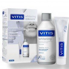 Набір Vitis Whitening ополыскувач 500 мл та зубна паста 100 мл
