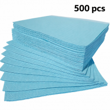 Медицинские нагрудники салфетки стоматологические Dochem Wide-Cover 2 слоя бумаги 1 слой полиэтилена, 33 х 45.5 см, синие, 500 шт.