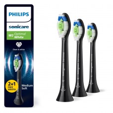 Насадки для зубной щетки Philips Sonicare W2 Optimal Black HX6063/88 средней жесткости щетинки 3 шт Филипс Соникер сменные головки Free Gratis 2+1