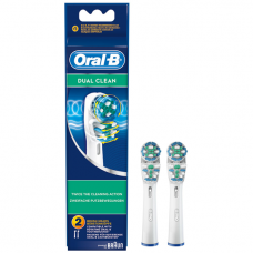 Насадки Oral-B EB417 Dual Clean (2 шт) на зубную щетку Орал Б Дуал Клин Средняя Жесткость